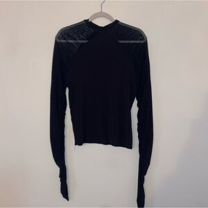 XL Black Shein Top with Mesh Sleeves